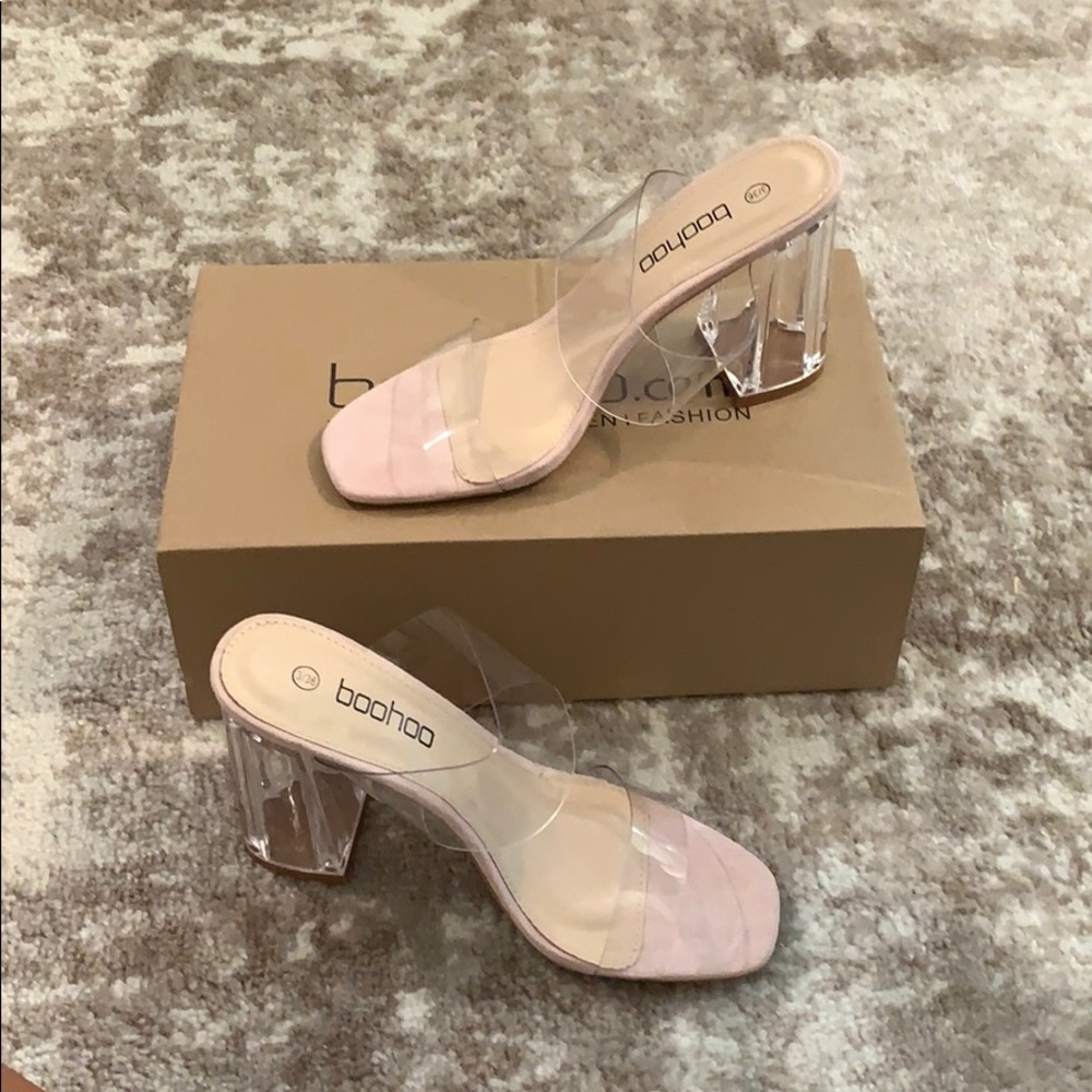 Boohoo clear strappy heels